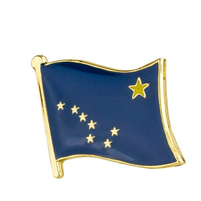 Alaska State Flag Lapel Pin / Usa Alaska Flag Clothes Brooch / Enamel Pins / Alaska Flag Badge / Alaska Pin