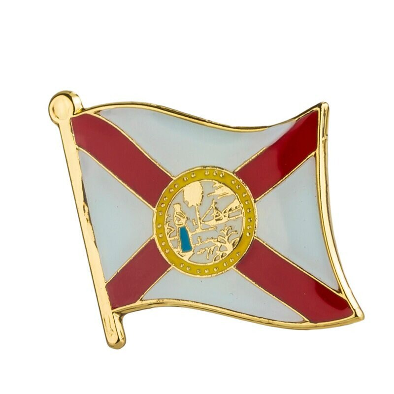 Florida State Flag Lapel Pin / Usa Florida Flag Clothes Brooch / Enamel Pins / Florida Flag Badge / Florida Pin