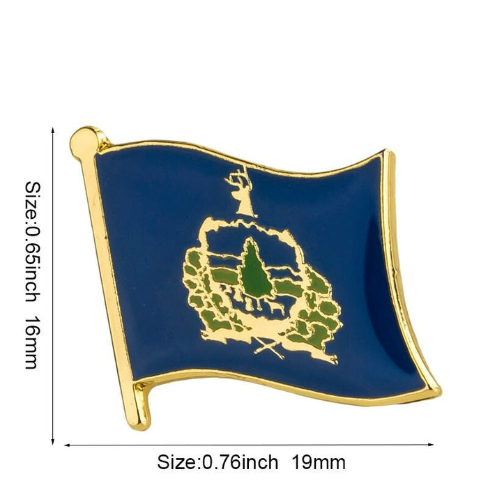 Vermont State Flag Lapel Pin / USA Vermont Flag Clothes Brooch / Enamel Pins / Vermont Flag Badge / Vermont Pin