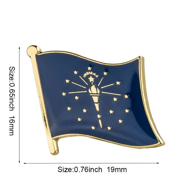 Indiana State Flag Lapel Pin / Usa Indiana Flag Clothes Brooch / Enamel Pins / Indiana Flag Badge / Indiana Pin