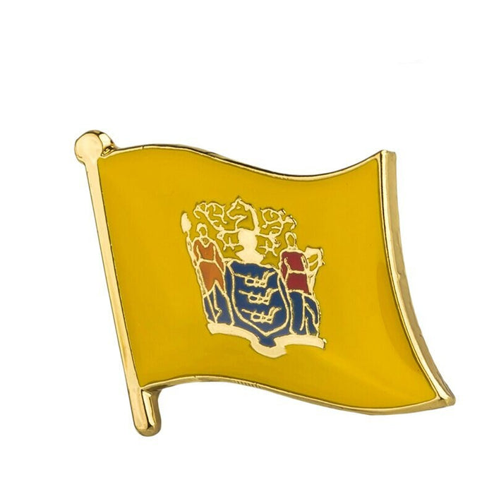 New Jersey State Flag Lapel Pin / Usa New Jersey Flag Clothes Brooch / Enamel Pins / New Jersey Flag Badge / New Jersey Pin