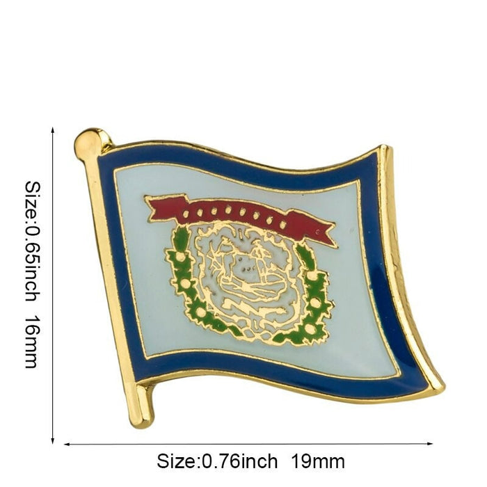 West Virginia State Flag Lapel Pin / USA West Virginia Flag Clothes Brooch / Enamel Pins / West Virginia Flag Badge / West Virginia Pin