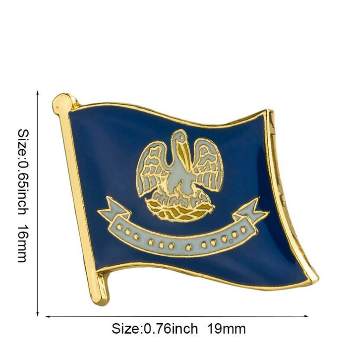 Louisiana State Flag Lapel Pin / Usa Louisiana Flag Clothes Brooch / Enamel Pins / Louisiana Flag Badge / Louisiana Pin