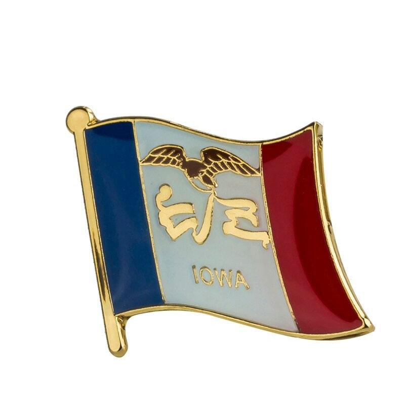 Iowa State Flag Lapel Pin / Usa  Iowa Flag Clothes Brooch / Enamel Pins /  Iowa Flag Badge /  Iowa Pin