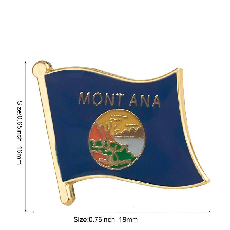 Montana State Flag Lapel Pin / Usa  Montana Flag Clothes Brooch / Enamel Pins /  Montana Flag Badge /  Montana Pin
