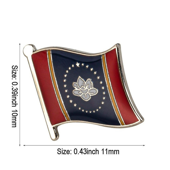 Mississippi State Flag Lapel Pin / Usa Mississippi Flag Clothes Brooch / Enamel Pins /  Mississippi Flag Badge /  Mississippi Pin