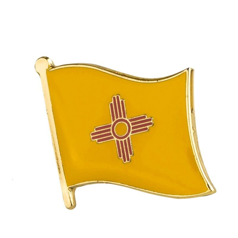 New Mexico State Flag Lapel Pin / Usa New Mexico Flag Clothes Brooch / Enamel Pins /  New Mexico Flag Badge /  New Mexico Pin
