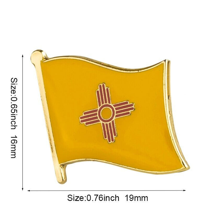 New Mexico State Flag Lapel Pin / Usa New Mexico Flag Clothes Brooch / Enamel Pins /  New Mexico Flag Badge /  New Mexico Pin