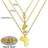 18K Gold Plated Egyptian Queen Nefertiti Necklace For Women - Nefertiti Pendant - Nefertiti Rings Earrings - Ankh Necklace - Africa Necklace