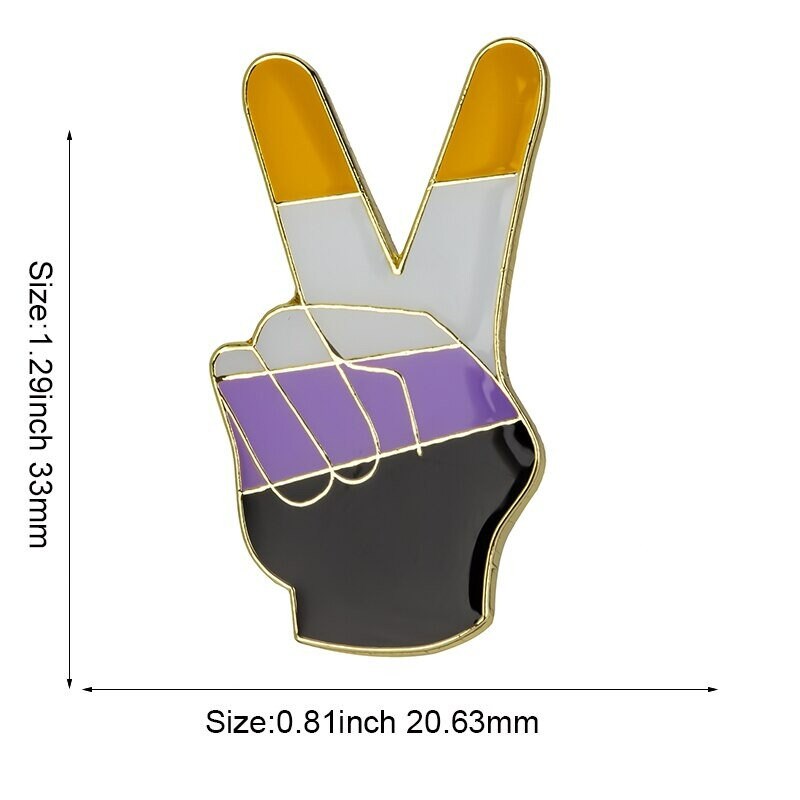 Nonbinary Pride Flag Lapel Pin / LGBTQIA Transgender Gender Fluid Aromantic Genderqueer Pansexual Bisexual Asexual Lesbian Polyamorous