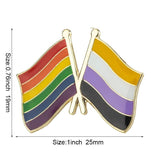 Nonbinary Pride Flag Lapel Pin / LGBTQIA Transgender Gender Fluid Aromantic Genderqueer Pansexual Bisexual Asexual Lesbian Polyamorous
