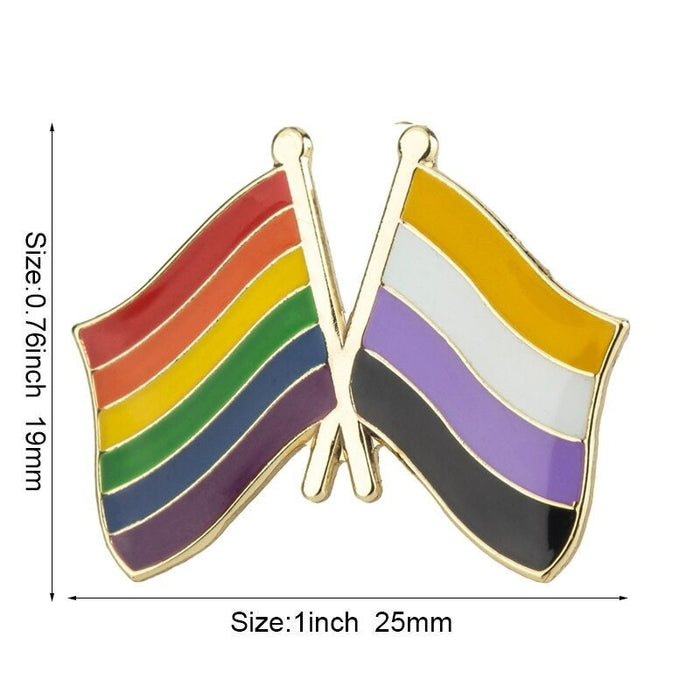 Nonbinary Pride Flag Lapel Pin / LGBTQIA Transgender Gender Fluid Aromantic Genderqueer Pansexual Bisexual Asexual Lesbian Polyamorous