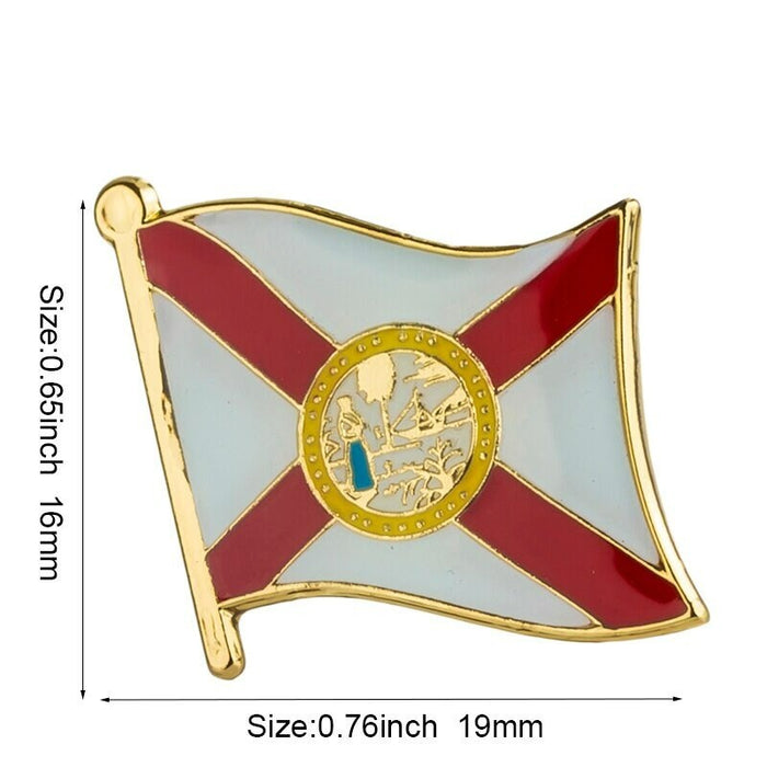 Florida State Flag Lapel Pin / Usa Florida Flag Clothes Brooch / Enamel Pins / Florida Flag Badge / Florida Pin