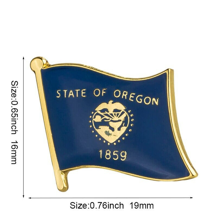 Oregon State Flag Lapel Pin / Usa Oregon Flag Clothes Brooch / Enamel Pins / Oregon Flag Badge / Oregon Pin