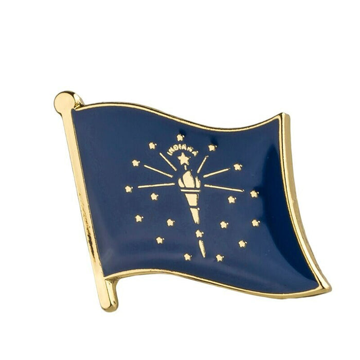 Indiana State Flag Lapel Pin / Usa Indiana Flag Clothes Brooch / Enamel Pins / Indiana Flag Badge / Indiana Pin