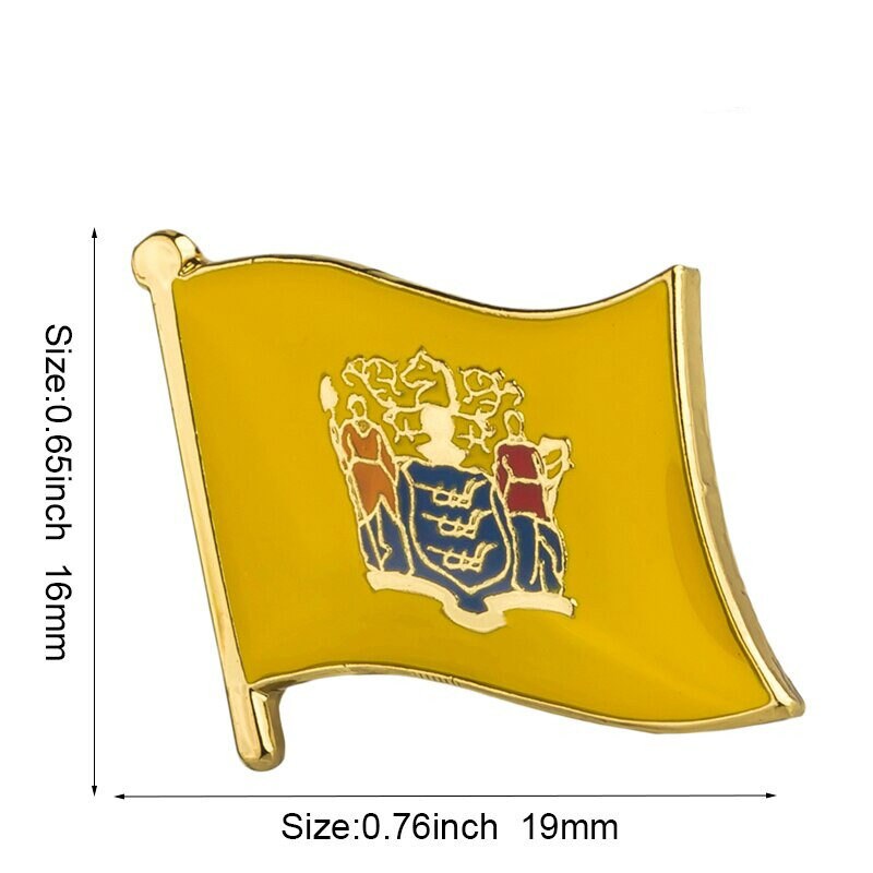 New Jersey State Flag Lapel Pin / Usa New Jersey Flag Clothes Brooch / Enamel Pins / New Jersey Flag Badge / New Jersey Pin