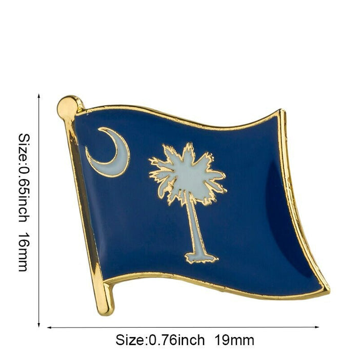 South Carolina State Flag Lapel Pin / Usa South Carolina Flag Clothes Brooch / Enamel Pins / South Carolina Flag Badge / South Carolina Pin