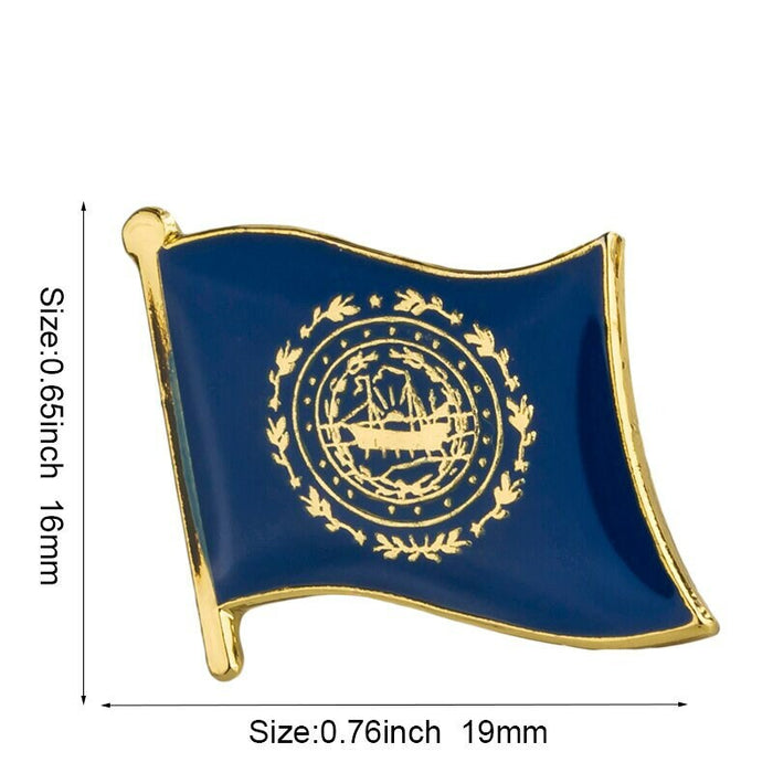 New Hampshire State Flag Lapel Pin / Usa  New Hampshire Flag Clothes Brooch / Enamel Pins /  New Hampshire Flag Badge /  New Hampshire Pin