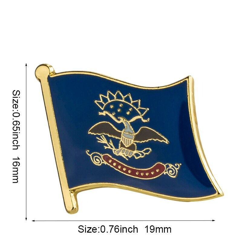 North Dakota State Flag Lapel Pin / Usa  North Dakota Flag Clothes Brooch / Enamel Pins /  North Dakota Flag Badge /  North Dakota Pin