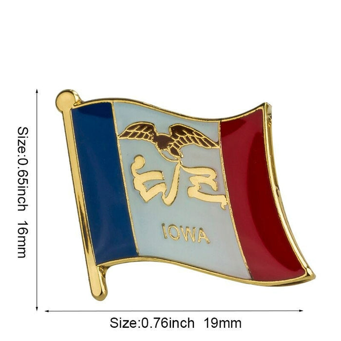 Iowa State Flag Lapel Pin / Usa  Iowa Flag Clothes Brooch / Enamel Pins /  Iowa Flag Badge /  Iowa Pin