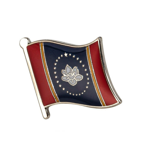Mississippi State Flag Lapel Pin / Usa Mississippi Flag Clothes Brooch / Enamel Pins /  Mississippi Flag Badge /  Mississippi Pin