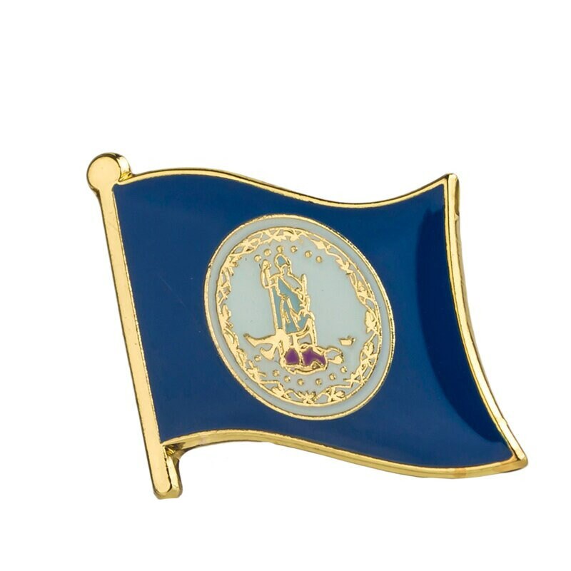 Virginia State Flag Lapel Pin / USA Virginia Flag Clothes Brooch / Enamel Pins /  Virginia Flag Badge /  Virginia Pin