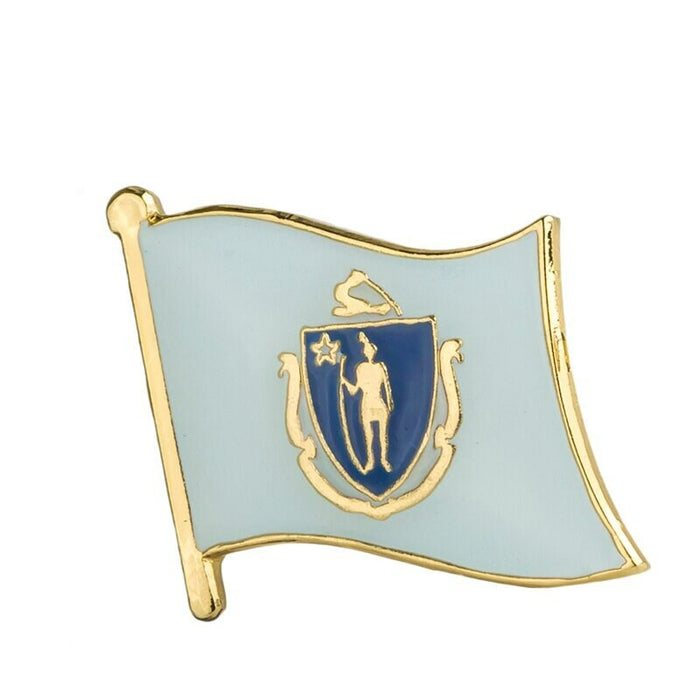 Massachusetts State Flag Lapel Pin / Usa Massachusetts Flag Clothes Brooch / Enamel Pins /  Massachusetts Flag Badge /  Massachusetts Pin