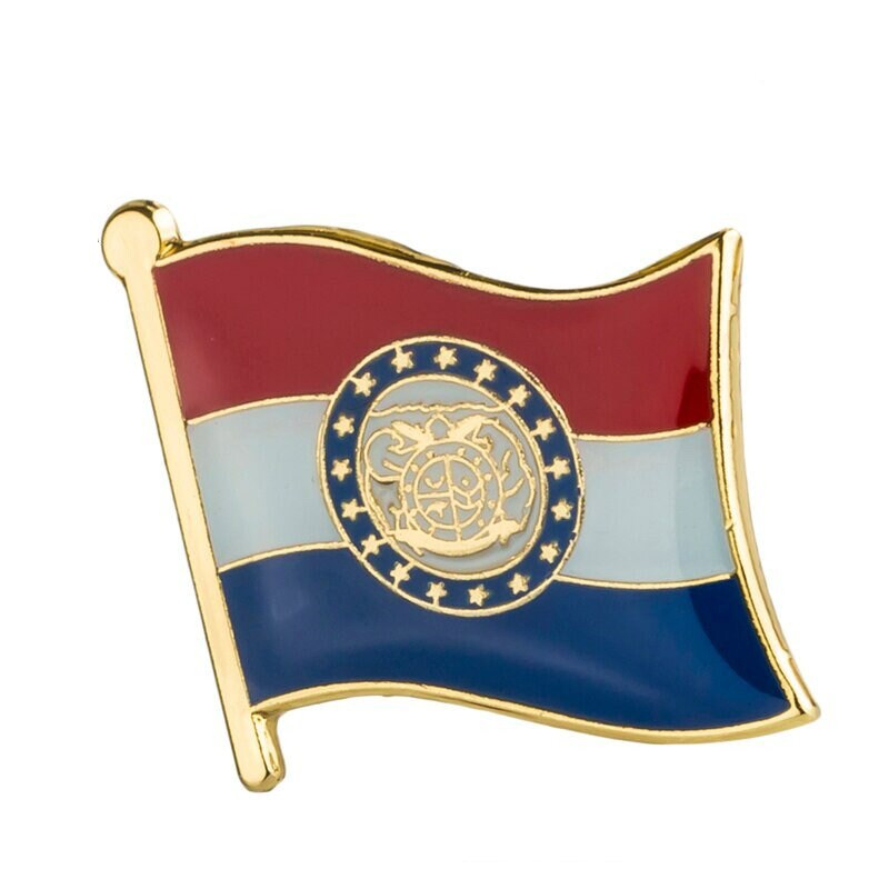 Missouri State Flag Lapel Pin / Usa Missouri Flag Clothes Brooch / Enamel Pins /  Missouri Flag Badge /  Missouri Pin