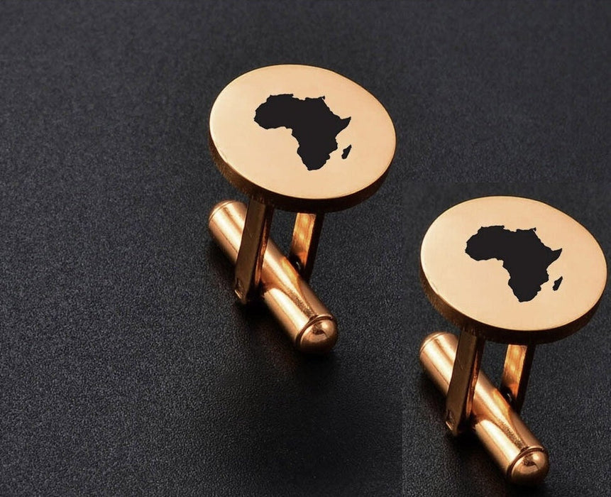 18K Gold Plated Africa Cufflinks, Africa Cufflinks, Africa Map Cufflinks, Africa Flag, Africa Poster, Africa Tshirt, Africa Necklace