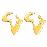Africa 18K Gold Plated Earrings /  Africa Jewelry /  Africa Earrings /  Africa Gift / Africa Women Gift / Gift for Women / Africa Pendant