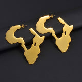 Africa 18K Gold Plated Earrings /  Africa Jewelry /  Africa Earrings /  Africa Gift / Africa Women Gift / Gift for Women / Africa Pendant