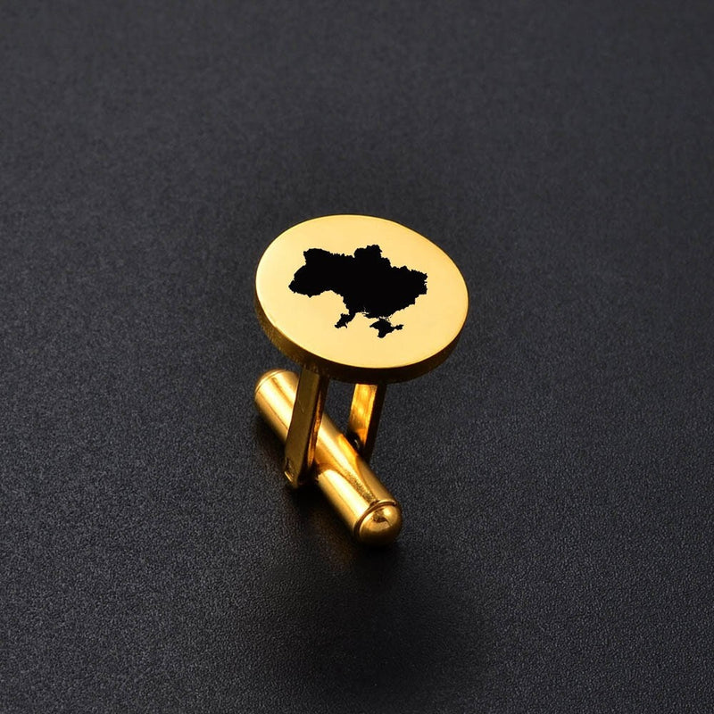18K Gold Plated Ukraine Cufflinks , Ukraine Cufflinks, Ukraine Map Cufflinks, Ukraine Flag, Ukraine Poster, Ukraine Tshirt, Ukraine Necklace