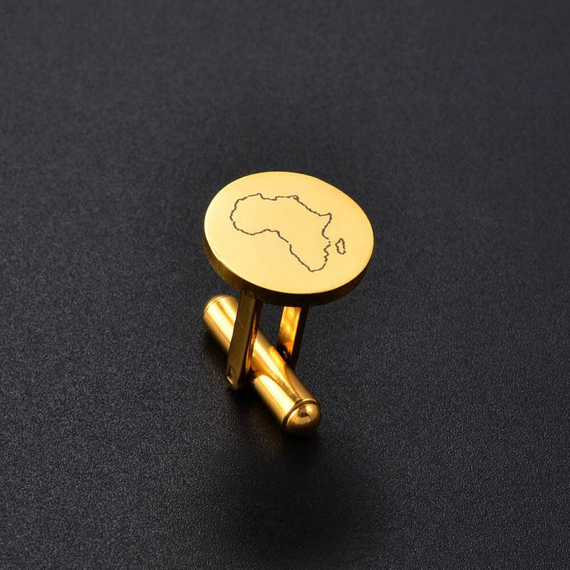 18K Gold Plated Africa Cufflinks, Africa Cufflinks, Africa Map Cufflinks, Africa Flag, Africa Poster, Africa Tshirt, Africa Necklace