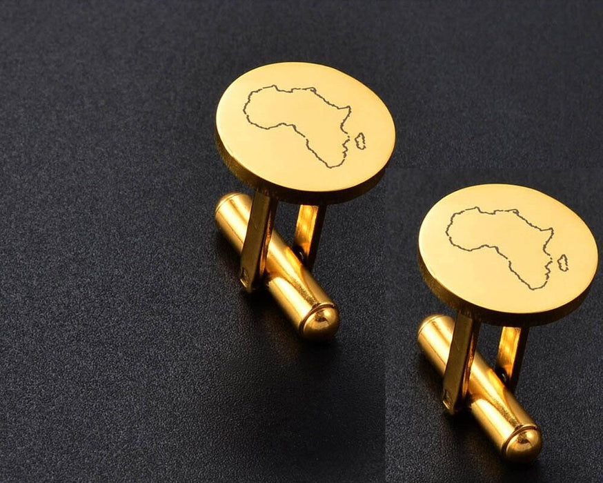 18K Gold Plated Africa Cufflinks, Africa Cufflinks, Africa Map Cufflinks, Africa Flag, Africa Poster, Africa Tshirt, Africa Necklace