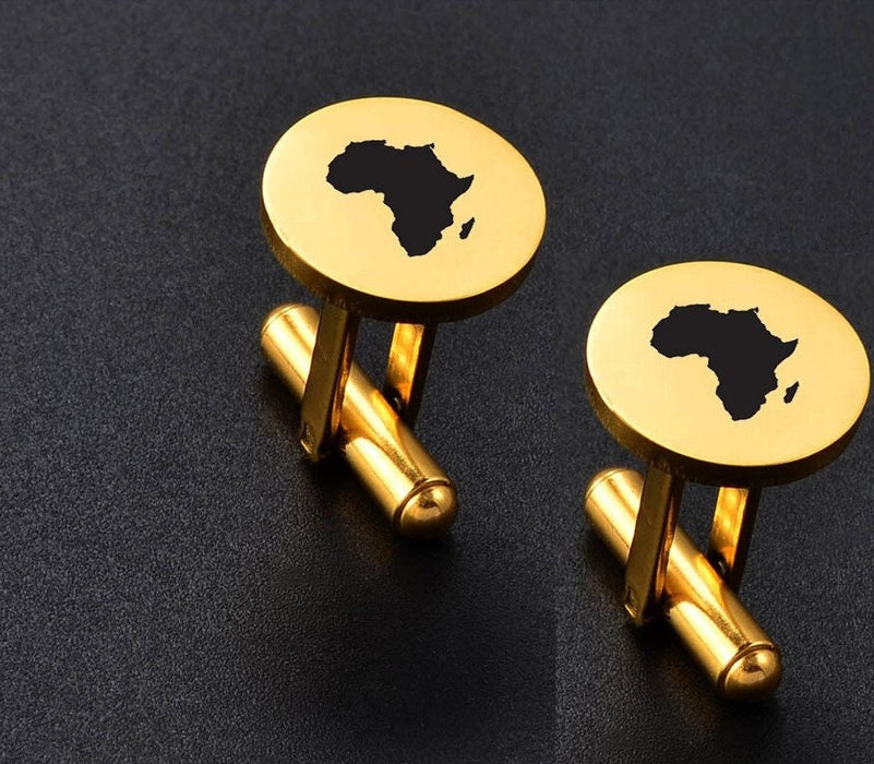 18K Gold Plated Africa Cufflinks, Africa Cufflinks, Africa Map Cufflinks, Africa Flag, Africa Poster, Africa Tshirt, Africa Necklace