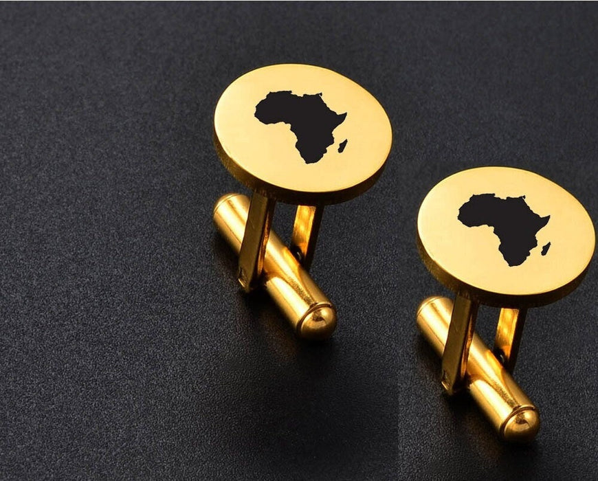 18K Gold Plated Africa Cufflinks, Africa Cufflinks, Africa Map Cufflinks, Africa Flag, Africa Poster, Africa Tshirt, Africa Necklace